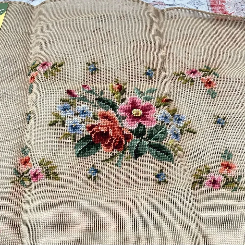 Vintage Bucilla Pre-Worked Needlepoint Wool Tapestry